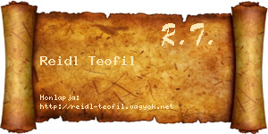 Reidl Teofil névjegykártya